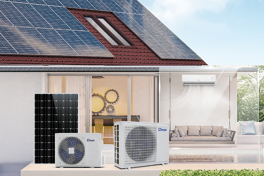 Hybrid AC/DC para sa solar air conditioner